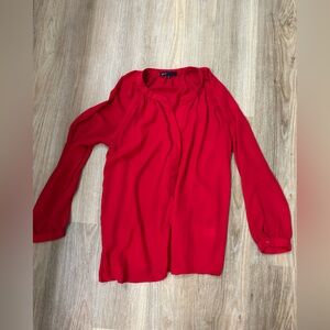 Gibson Red Long Sleeve Blouse